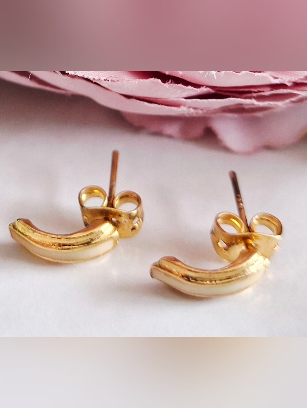 Vintage 80s ✨️🤍Half Hoop Golden Earrings